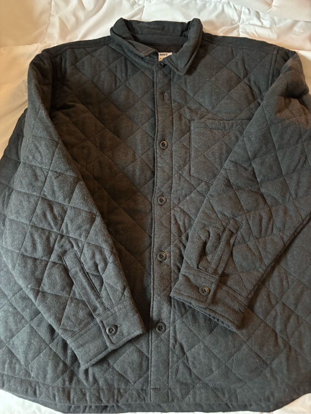 Old Navy Men’s Quilted Button-Up Jacket - Dark Gray